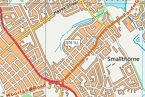 ST6 1LL map - OS VectorMap District (Ordnance Survey)