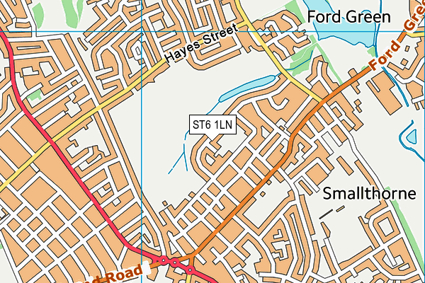 ST6 1LN map - OS VectorMap District (Ordnance Survey)