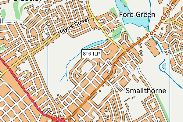 ST6 1LP map - OS VectorMap District (Ordnance Survey)
