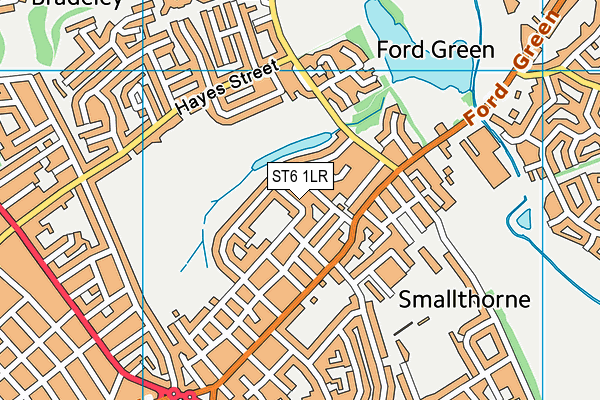 ST6 1LR map - OS VectorMap District (Ordnance Survey)