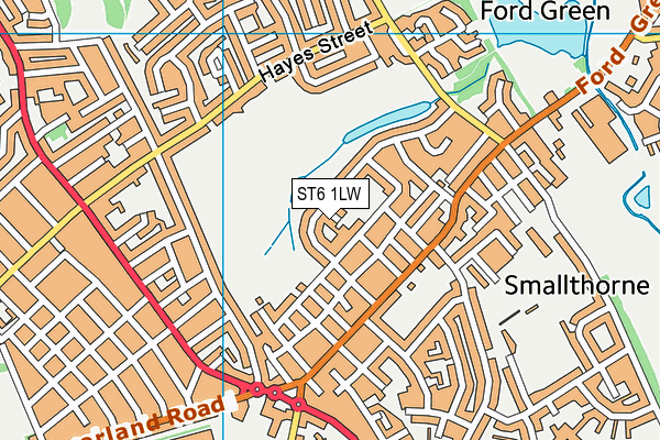 ST6 1LW map - OS VectorMap District (Ordnance Survey)