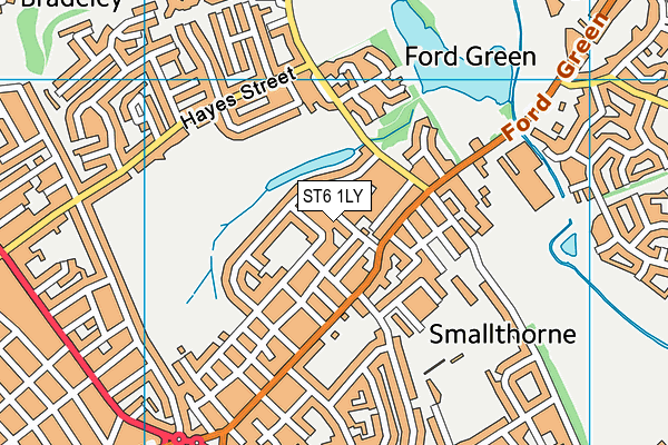 ST6 1LY map - OS VectorMap District (Ordnance Survey)