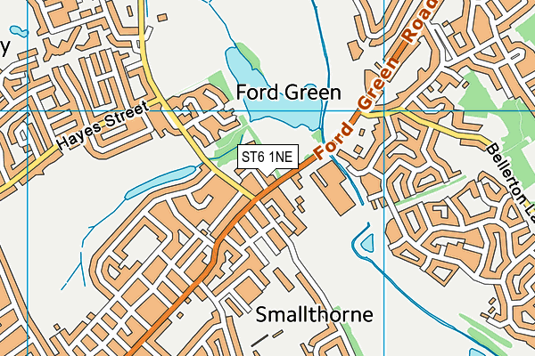 ST6 1NE map - OS VectorMap District (Ordnance Survey)