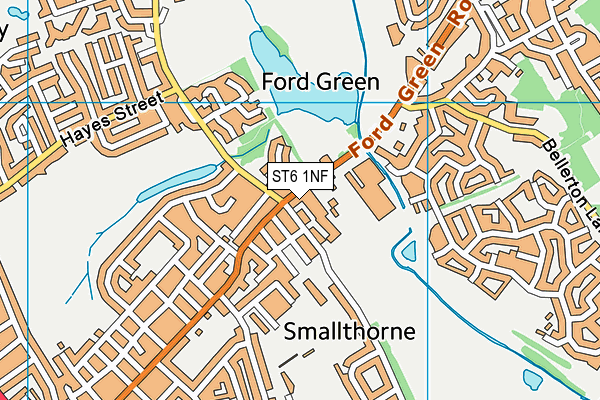 ST6 1NF map - OS VectorMap District (Ordnance Survey)