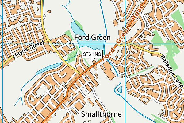 ST6 1NG map - OS VectorMap District (Ordnance Survey)