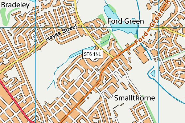 ST6 1NL map - OS VectorMap District (Ordnance Survey)