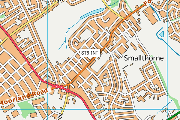 ST6 1NT map - OS VectorMap District (Ordnance Survey)
