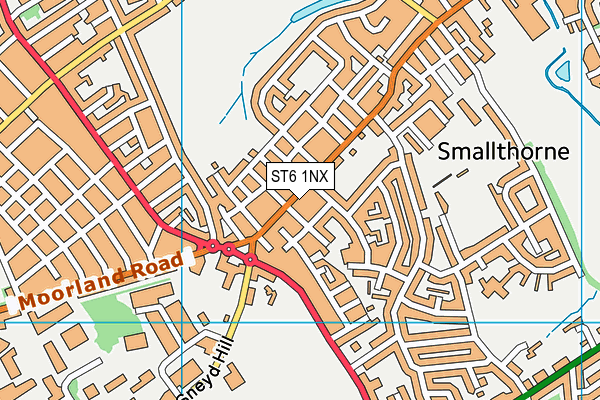 ST6 1NX map - OS VectorMap District (Ordnance Survey)
