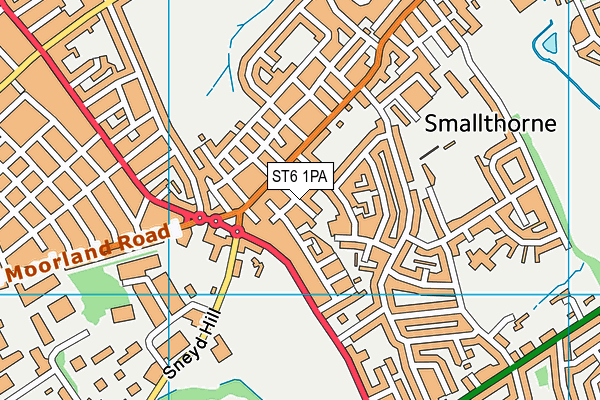 ST6 1PA map - OS VectorMap District (Ordnance Survey)