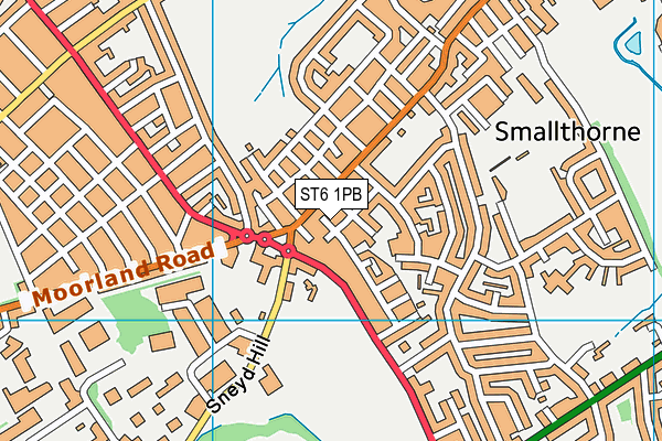 ST6 1PB map - OS VectorMap District (Ordnance Survey)