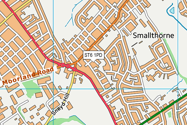 ST6 1PD map - OS VectorMap District (Ordnance Survey)