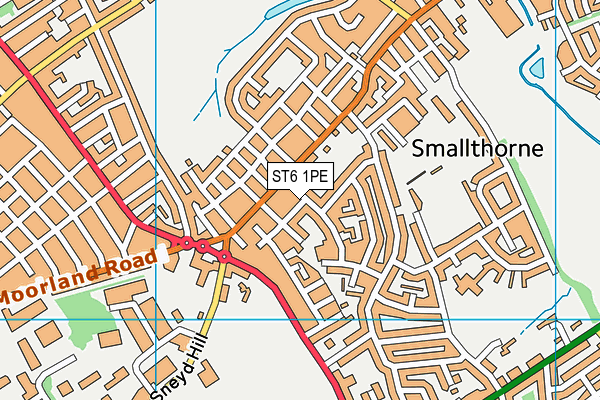 ST6 1PE map - OS VectorMap District (Ordnance Survey)