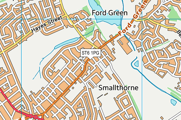 ST6 1PG map - OS VectorMap District (Ordnance Survey)