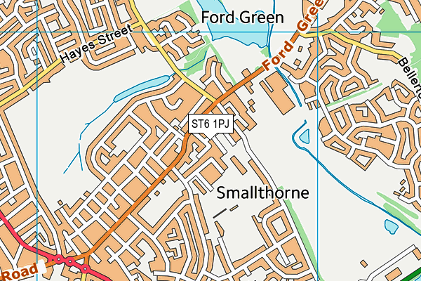 ST6 1PJ map - OS VectorMap District (Ordnance Survey)