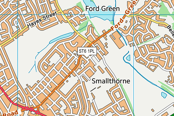 ST6 1PL map - OS VectorMap District (Ordnance Survey)