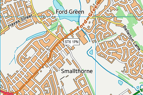 ST6 1PN map - OS VectorMap District (Ordnance Survey)