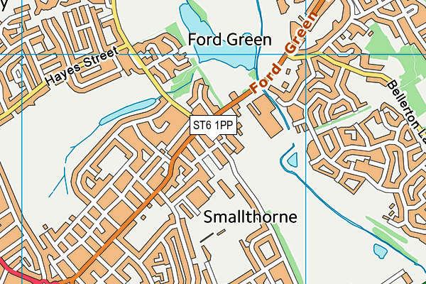 ST6 1PP map - OS VectorMap District (Ordnance Survey)