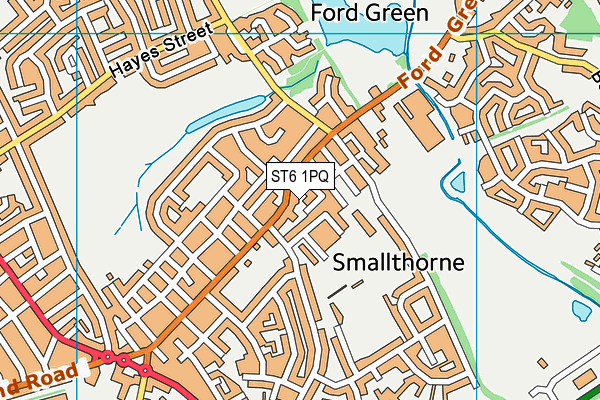 ST6 1PQ map - OS VectorMap District (Ordnance Survey)