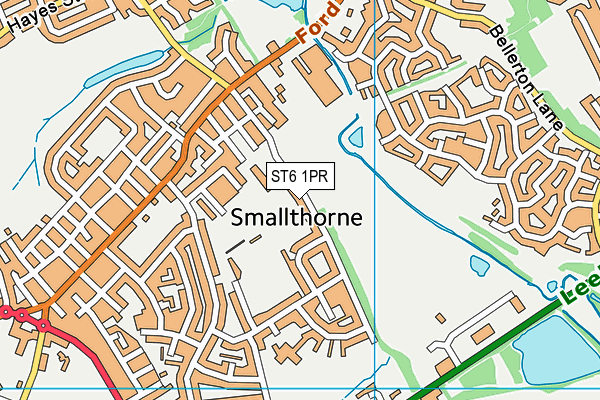 ST6 1PR map - OS VectorMap District (Ordnance Survey)