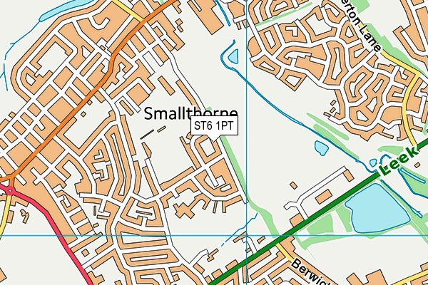 ST6 1PT map - OS VectorMap District (Ordnance Survey)