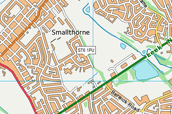 ST6 1PU map - OS VectorMap District (Ordnance Survey)