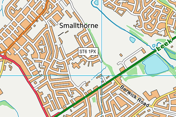 ST6 1PX map - OS VectorMap District (Ordnance Survey)