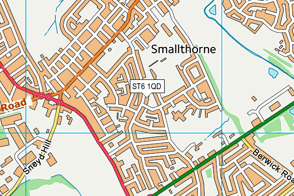 ST6 1QD map - OS VectorMap District (Ordnance Survey)