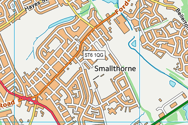 ST6 1QG map - OS VectorMap District (Ordnance Survey)