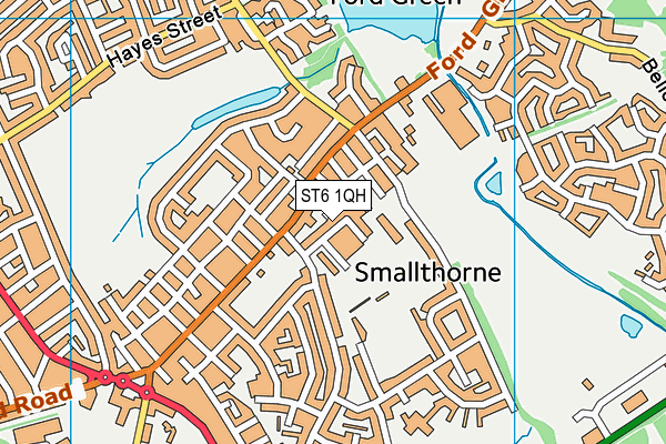 ST6 1QH map - OS VectorMap District (Ordnance Survey)