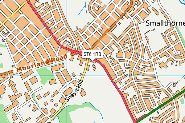ST6 1RB map - OS VectorMap District (Ordnance Survey)