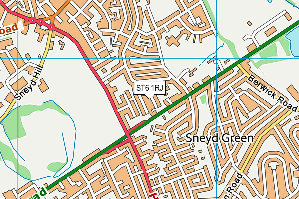 ST6 1RJ map - OS VectorMap District (Ordnance Survey)