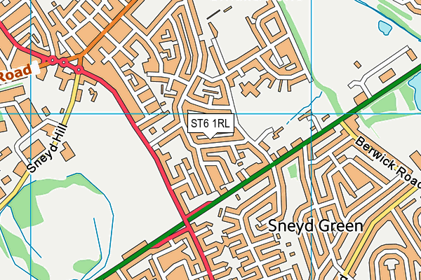 ST6 1RL map - OS VectorMap District (Ordnance Survey)