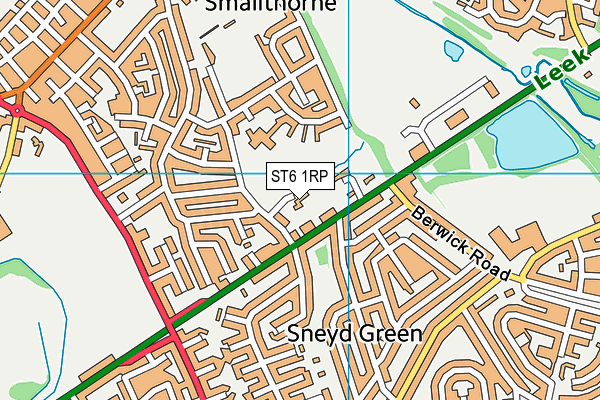 ST6 1RP map - OS VectorMap District (Ordnance Survey)