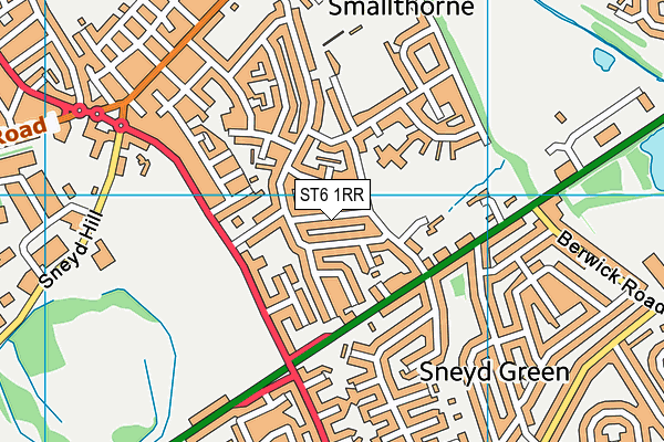 ST6 1RR map - OS VectorMap District (Ordnance Survey)