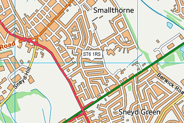 ST6 1RS map - OS VectorMap District (Ordnance Survey)