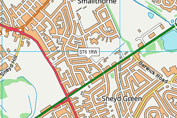 ST6 1RW map - OS VectorMap District (Ordnance Survey)