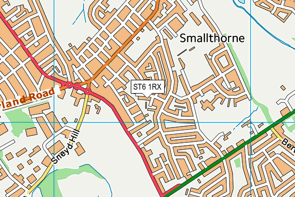 ST6 1RX map - OS VectorMap District (Ordnance Survey)