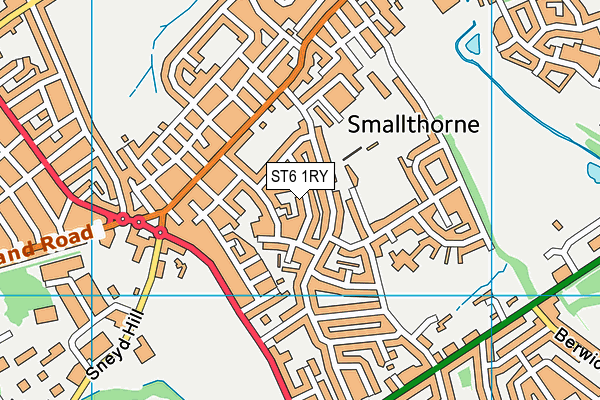 ST6 1RY map - OS VectorMap District (Ordnance Survey)