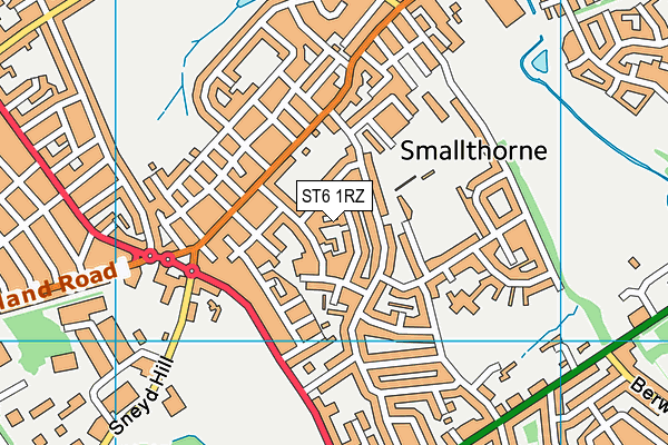 ST6 1RZ map - OS VectorMap District (Ordnance Survey)