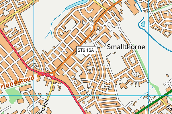 ST6 1SA map - OS VectorMap District (Ordnance Survey)