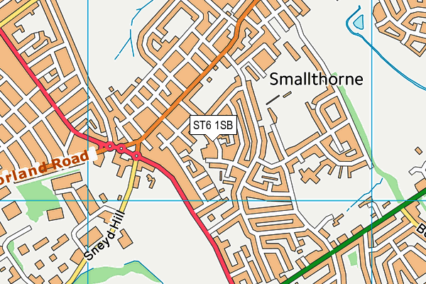 ST6 1SB map - OS VectorMap District (Ordnance Survey)