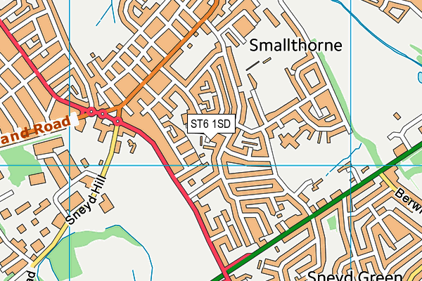 ST6 1SD map - OS VectorMap District (Ordnance Survey)