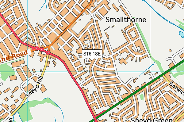 ST6 1SE map - OS VectorMap District (Ordnance Survey)