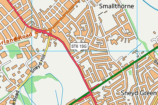 ST6 1SG map - OS VectorMap District (Ordnance Survey)