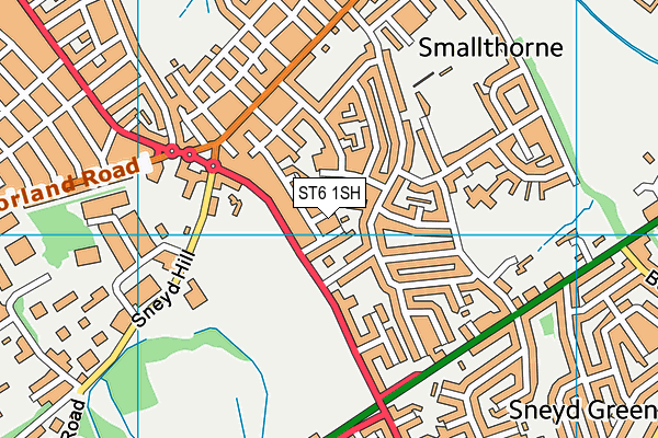 ST6 1SH map - OS VectorMap District (Ordnance Survey)