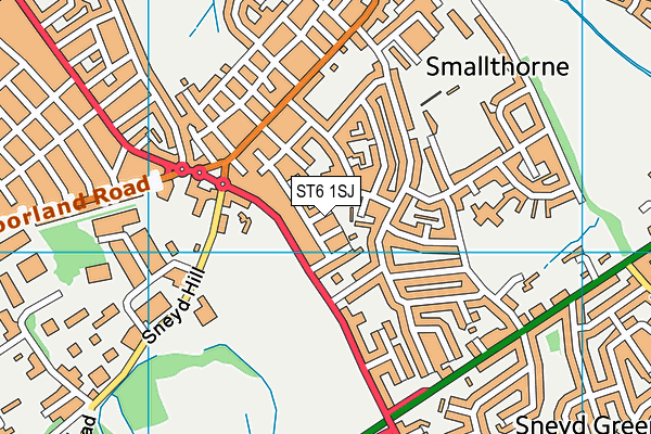 ST6 1SJ map - OS VectorMap District (Ordnance Survey)