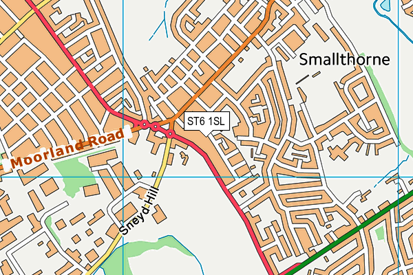 ST6 1SL map - OS VectorMap District (Ordnance Survey)