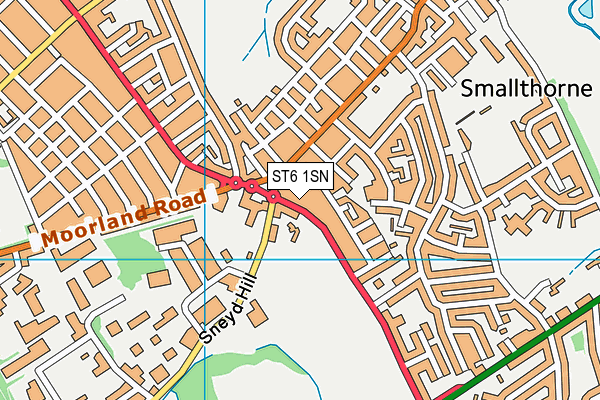 ST6 1SN map - OS VectorMap District (Ordnance Survey)