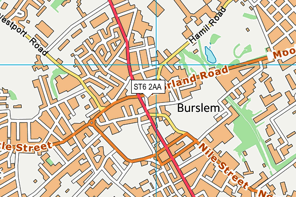 ST6 2AA map - OS VectorMap District (Ordnance Survey)