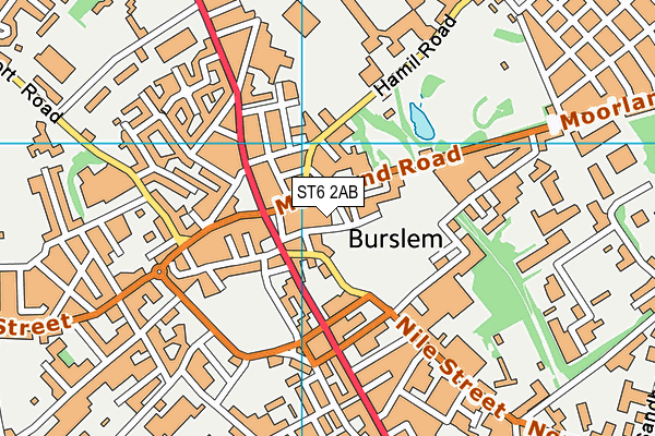 ST6 2AB map - OS VectorMap District (Ordnance Survey)